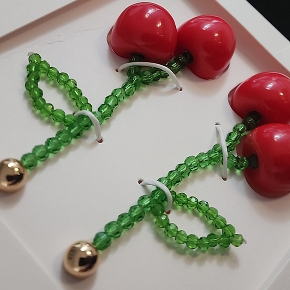 ZARA Cherry Beaded Earrings - Picture 9 of 11